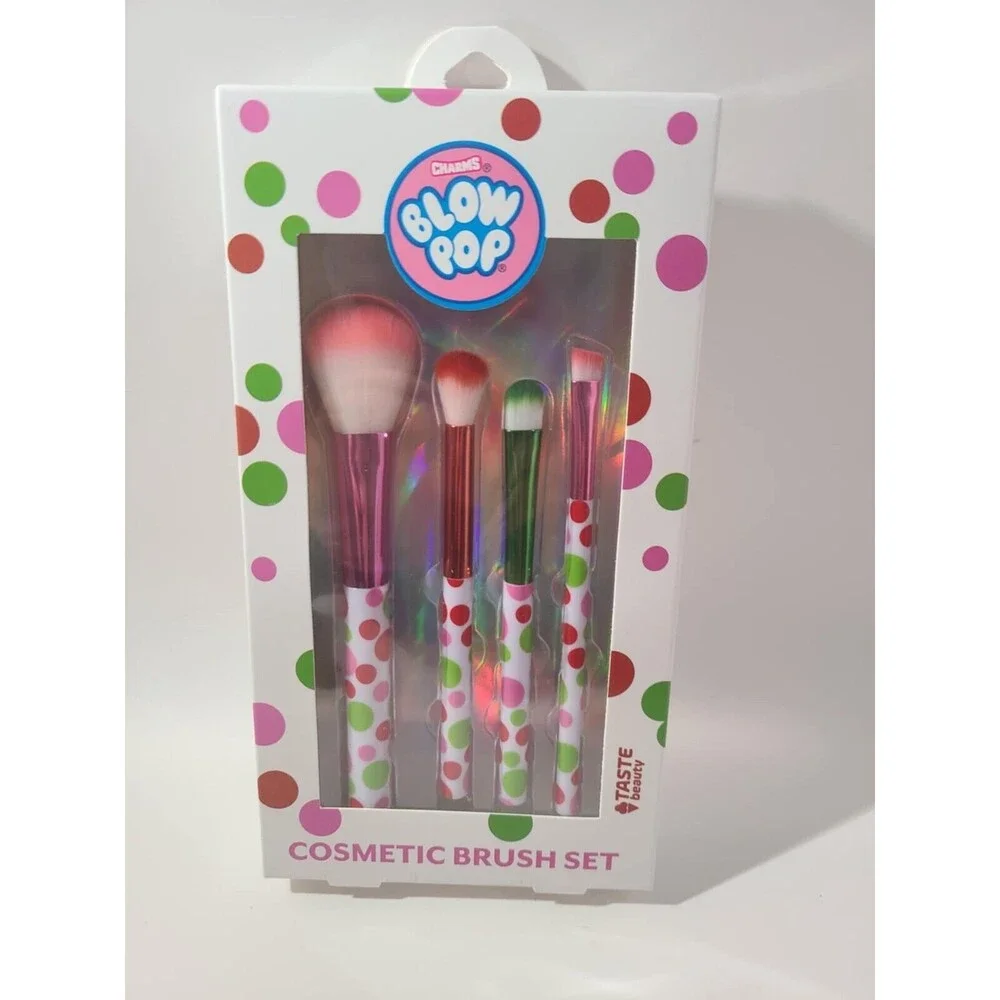Charms Blow Pop Four Piece Cosmetic Brush Set Makeup Brush. NIB Sealed NEW
